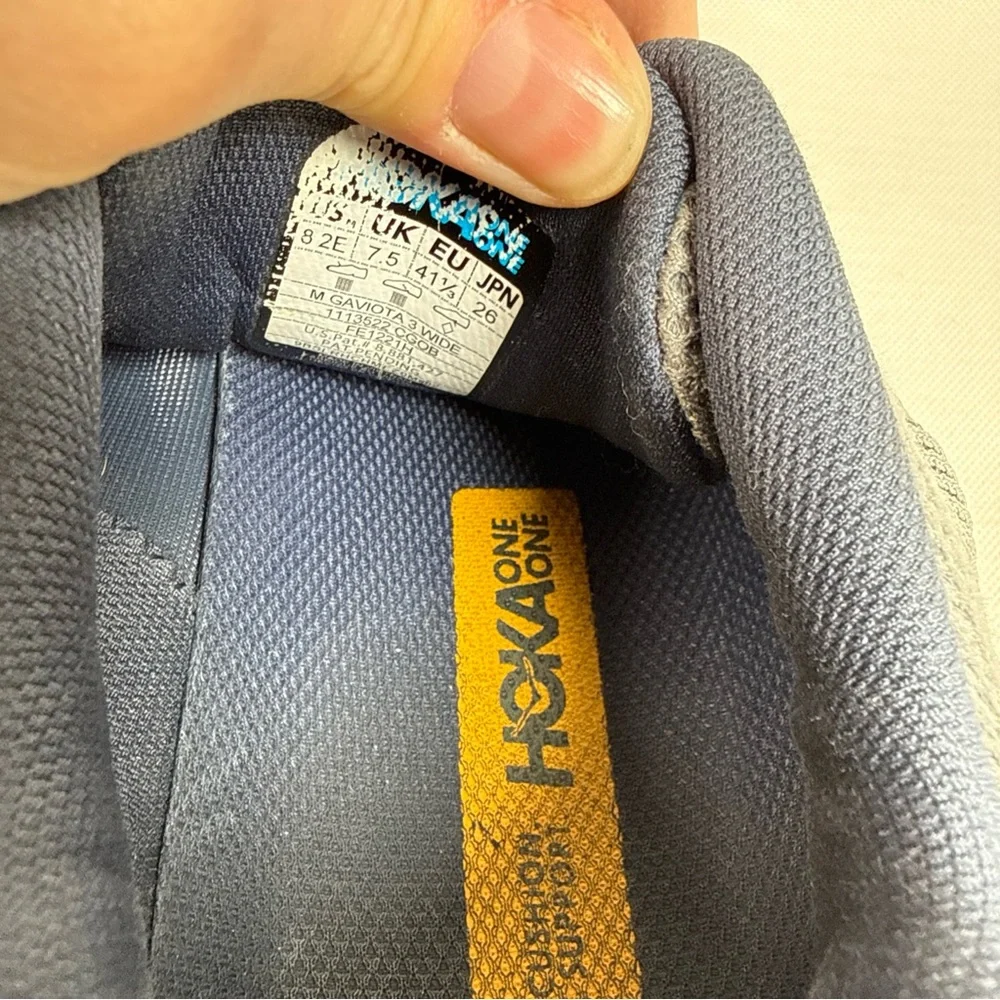 Hoka One One Gaviota 3 Mens 8 2E Gray Athletic Running Shoes Sneakers Outdoor - Picture 14 of 14